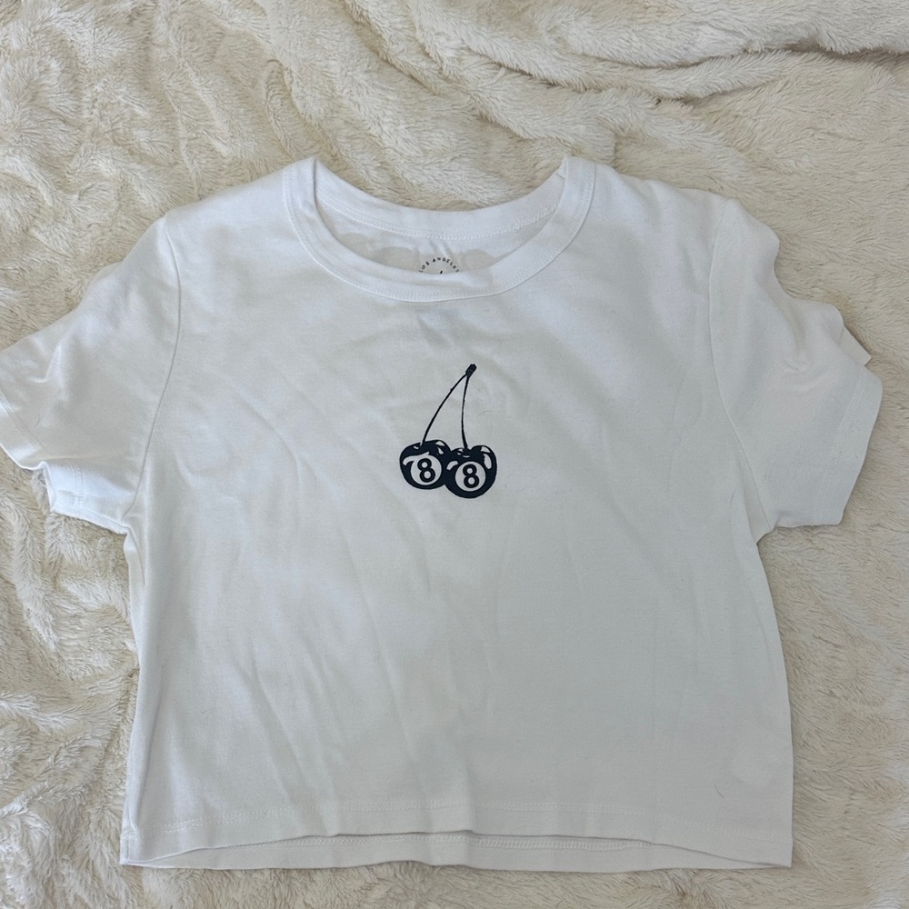 White T-Shirt with Cherry Design